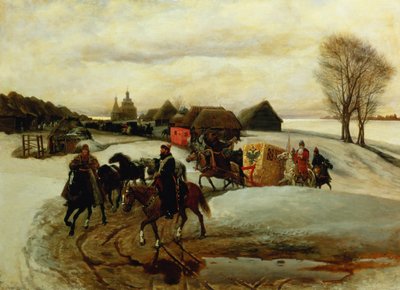 Die Frühlingspilgerfahrt der Zarin unter Zar Alexei Michailowitsch, 1868 von Vyacheslav Grigorievich Shvarts